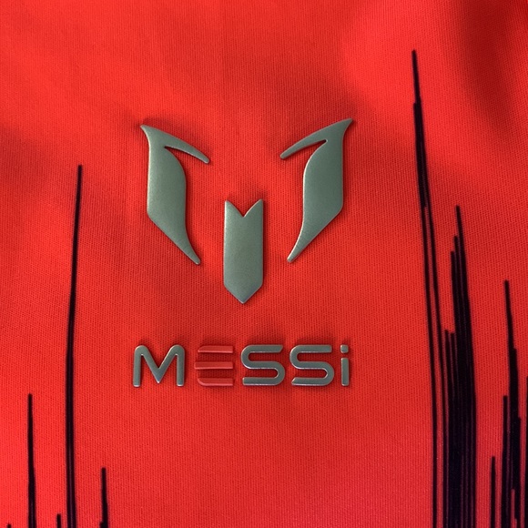 Youth XL Red/Salmon Adidas Messi Soccer Jersey - Picture 2 of 4